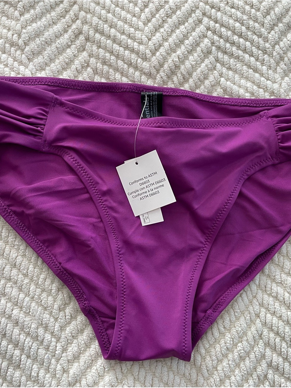 Purple Ruched Side Bikini Bottoms - Picture 3 of 8